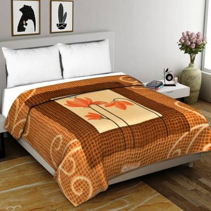 SPANGLE Floral Double AC Blanket for  AC Room