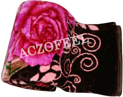 ACZO FEEL Floral Double Mink Blanket for  Heavy Winter