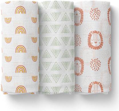 1st Step Printed Single Swaddling Baby Blanket for  AC Room