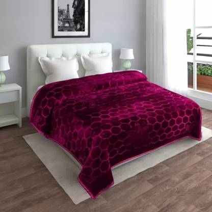 kirshinaENTERPRISES Solid Double Mink Blanket for  Heavy Winter