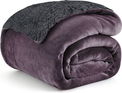 MISTIVA Solid Single Sherpa Blanket for  Heavy Winter