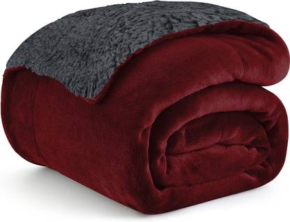 Cloth Fusion Solid Single Sherpa Blanket for  Heavy Winter