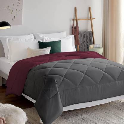 CRAZY WORLD Solid Double Comforter for Mild Winter
