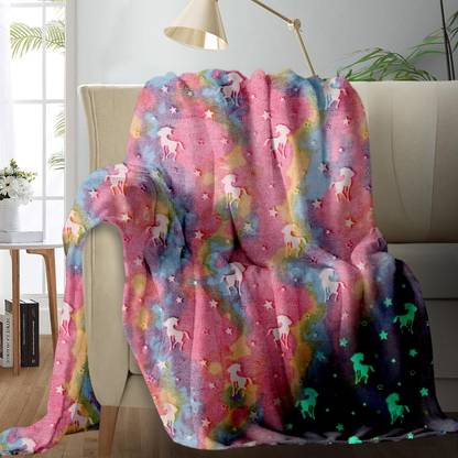 Cortina Printed Single Fleece Blanket for  Mild Winter