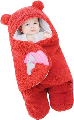 BRANDONN Baby Sleeping Bag Hooded Swaddle Wrapper Security Blanket Pack of 1 Sleeping Bag