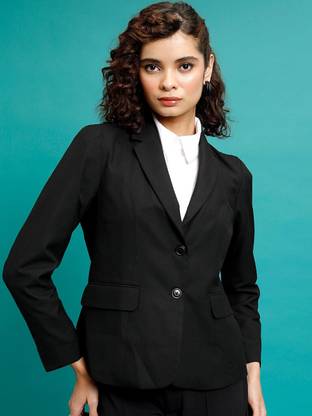 THECLASSICTOGS Solid Single Breasted Casual Women Blazer