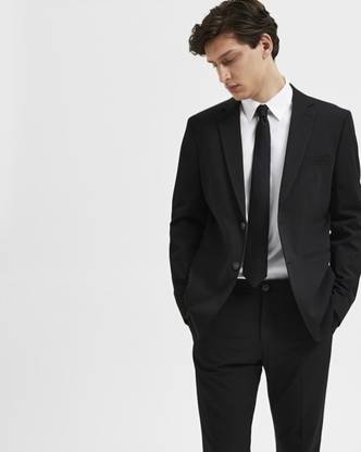 Solid Single Breasted Formal Men Blazer
