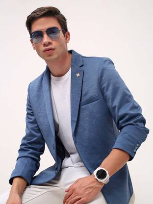 SHOWOFFFF Solid Single Breasted Party Men Blazer