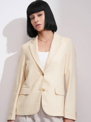 Tokyo Talkies Solid Double Breasted Casual Women Blazer