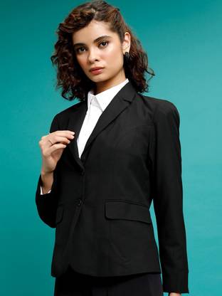 THECLASSICTOGS Solid Single Breasted Casual Women Blazer