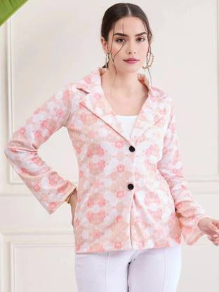 Westhood Printed Tuxedo Style Formal Women Blazer