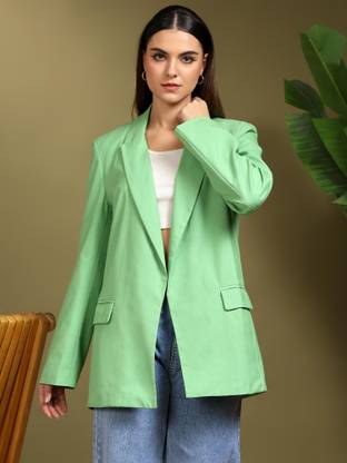 KOTTY Solid Mandarin Casual Women Blazer