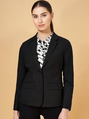 PP TRENDS Solid Single Breasted Formal Women Blazer