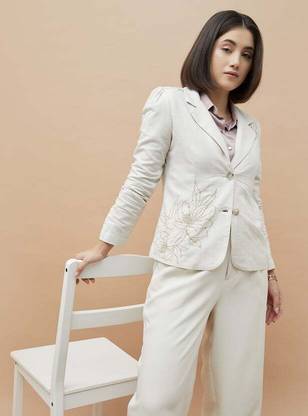 CODE by Lifestyle Embroidered Single Breasted Casual Women Blazer