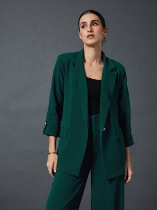 SASSAFRAS Solid Single Breasted Formal Women Blazer
