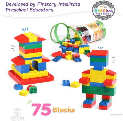 FIRSTCRY INTELLISKILLS Jumbo Building Blocks| 75 Pcs