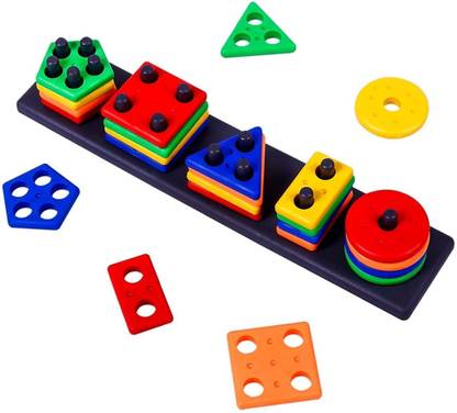 RITSKART Geometric Shape Sorting & Stacking Toy For kids Early Learning