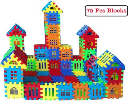 टॉयज़ N स्माइल 70Pcs Small Happy House Building Blocks Learning/Educational Puzzle Toy for Kids