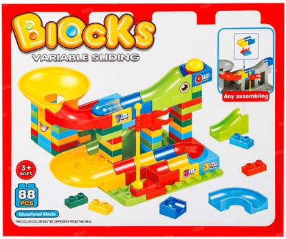 FIDDLERZ New Variable Sliding Track Blocks With Ball Educational Blocks 88 Pcs For Kids