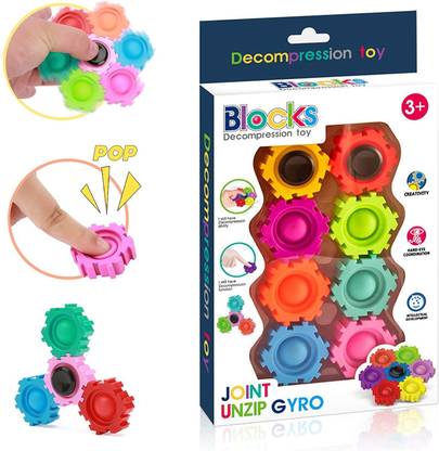 IG44 DIY 8PCS Pop Fidget Blocks Toys, Puzzle Pop Sensory Toy, Poppit Fidget Spinners