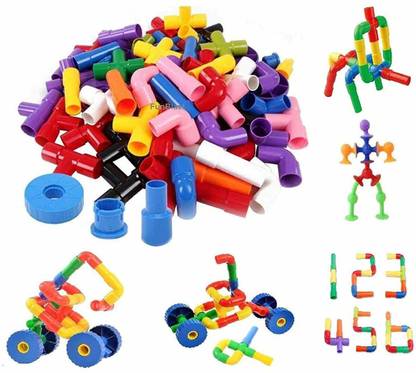 Pulsbery Children's Water Pipeline Building Block Toys Assembly Plastic Insertion Puzzle