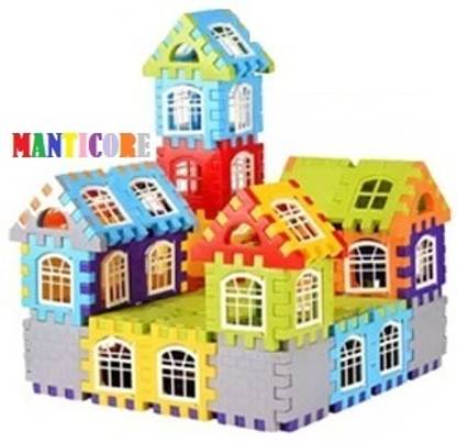 MANTICORE Happy-Home House construction with Attractive Windows & Smooth Round Edges 52pcs