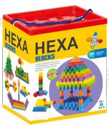 tejas Hexagon Shaped Building Blocks Set Multicolor - 250 Pieces FOR KIDS