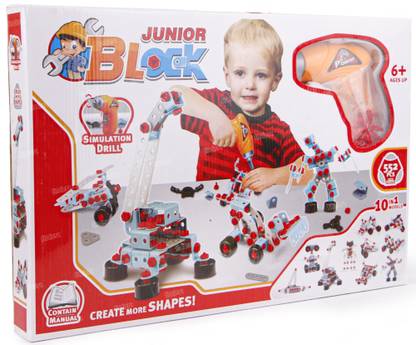 FIDDLERZ 552 Pieces Junior Blocks for Kids Simulation Drill Set