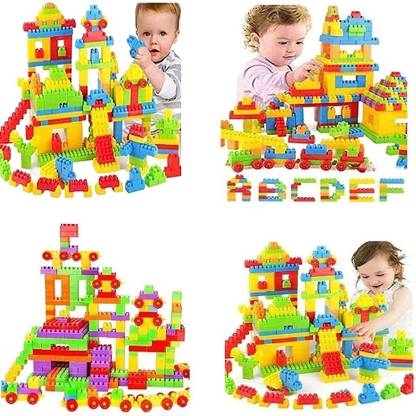 Tozzby 52+ Building Blocks with 8 Wheels SMA 60Pcs