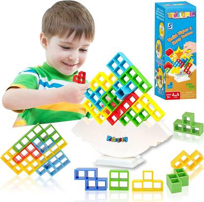 KIDOLOGY Educational Stacking Tetris Tower Balance Building Blocks Puzzle Games Aged 5+
