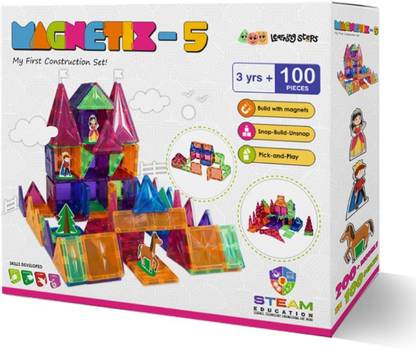 YUIOP - Magnetix 5 - Magnetic Construction Set - Powerful Natural Magnets - 100 Pcs