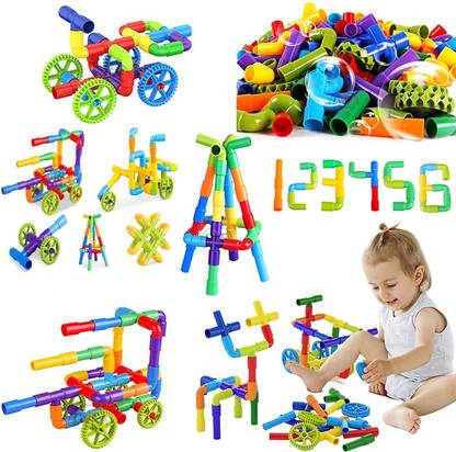 Learn With Fun Pipe Puzzle Building Pipe Blocks for Kids Building Construction Blocks Assembly Game Puzzle For Kids