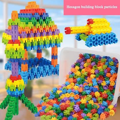 SPK Hexagonal Shaped Smart and Innovative Building Block Toys for Kids|100 Piece Set