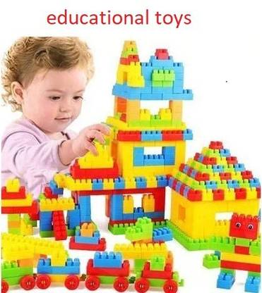 GREEN WAY 100 PCS Building Blocks Round Corner, Interlocking Learning Toy Educational Toy