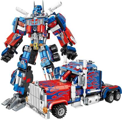 SALPITOYS transformer Optimus Prime Brick DIY block bulding , truck 533pc