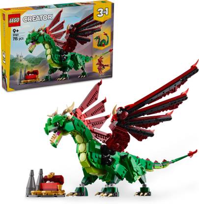 LEGO Creator 3in1 Medieval Dragon Creature Toy Playset 31161 (715 Blocks)