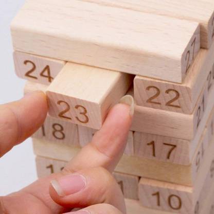 Nafhotoz Wooden Tower Blocks 54 PCS Building Blocks Game for Kids
