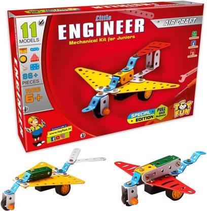 YUIOP - Little Engineer Aircraft - Construction Set - Pull Back - 11 Models - 86+ Pcs