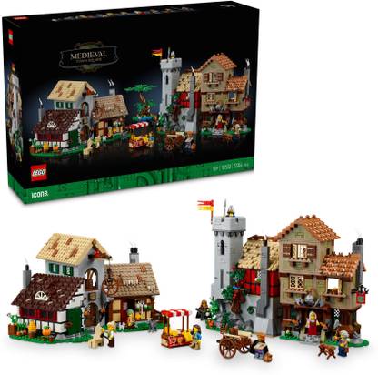 LEGO Icons Medieval Town Square Building Set 10332 ( 3304 Pieces)