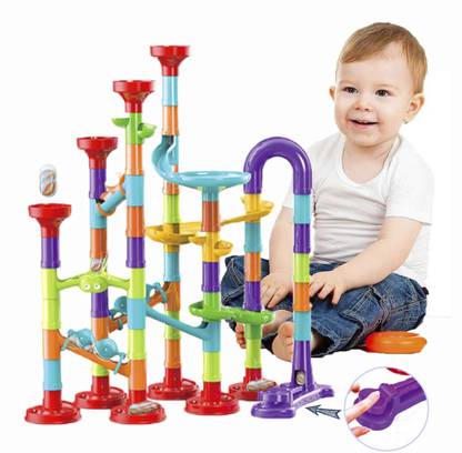 KIDOLOGY 3D Marble Run DIY Construction Blocks Toys for Kids Marble Race Track Play Set