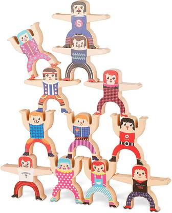 KIDOLOGY Wooden Balancing Hercules Acrobatic Interlock Blocks Educational Games for Kids