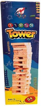 Dev Herbals 54 Pcs Wood Tumbling Block Stacking Game Dread Table Games Classic Truth & Dare