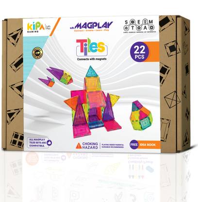 KIPA GAMING GEL TILES Magplay Classic Solid Color 22 Pcs Magnetic Tiles