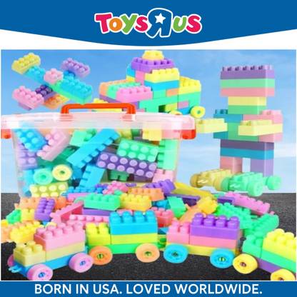 Toys R Us Universe of Imagination CreateBlock: DIY Plastic Building Blocks Set for Kids, 100+ Pieces, Ages 3+