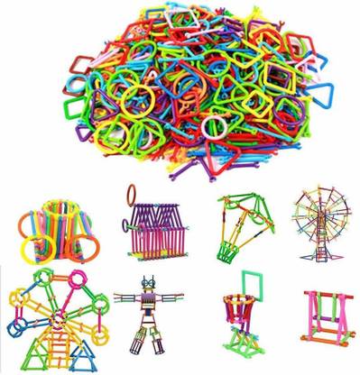 R K HANS Building Blocks Creative Multi Coloured Smart Sticks for Different Shape of Game Toys Set for Kids