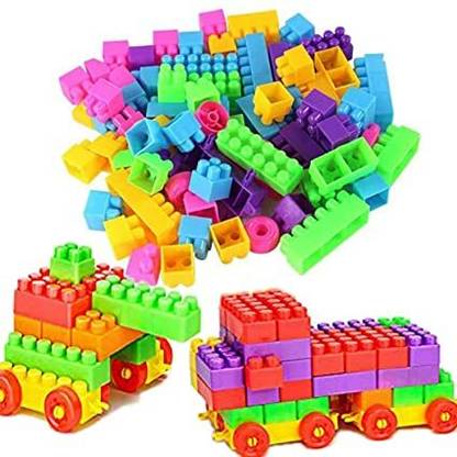 kg enterprise 100 Pc Building Blocks with Vehicle Blocks and Wheels