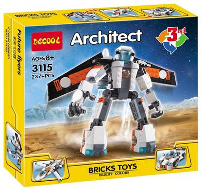 WudCraft Decool Brick Block Construction Transformer Building Toy for Kids (237 Pcs)