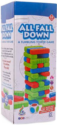 zokato All Fall Down Tumbling Tower Jenga Game Multicolour - 36 Pieces