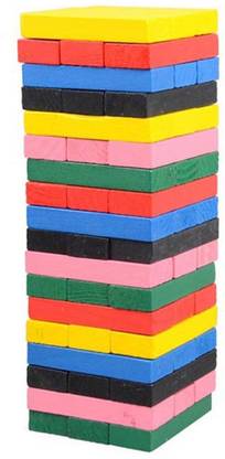 CrazyCrafts Colorful Challenging Building Game Wooden Blocks Toy