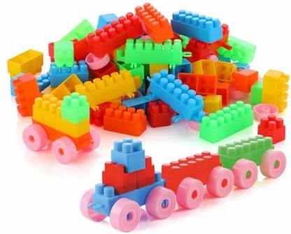 Fancy Building Blocks 60 PCs (52 Block + 8 Wheels)